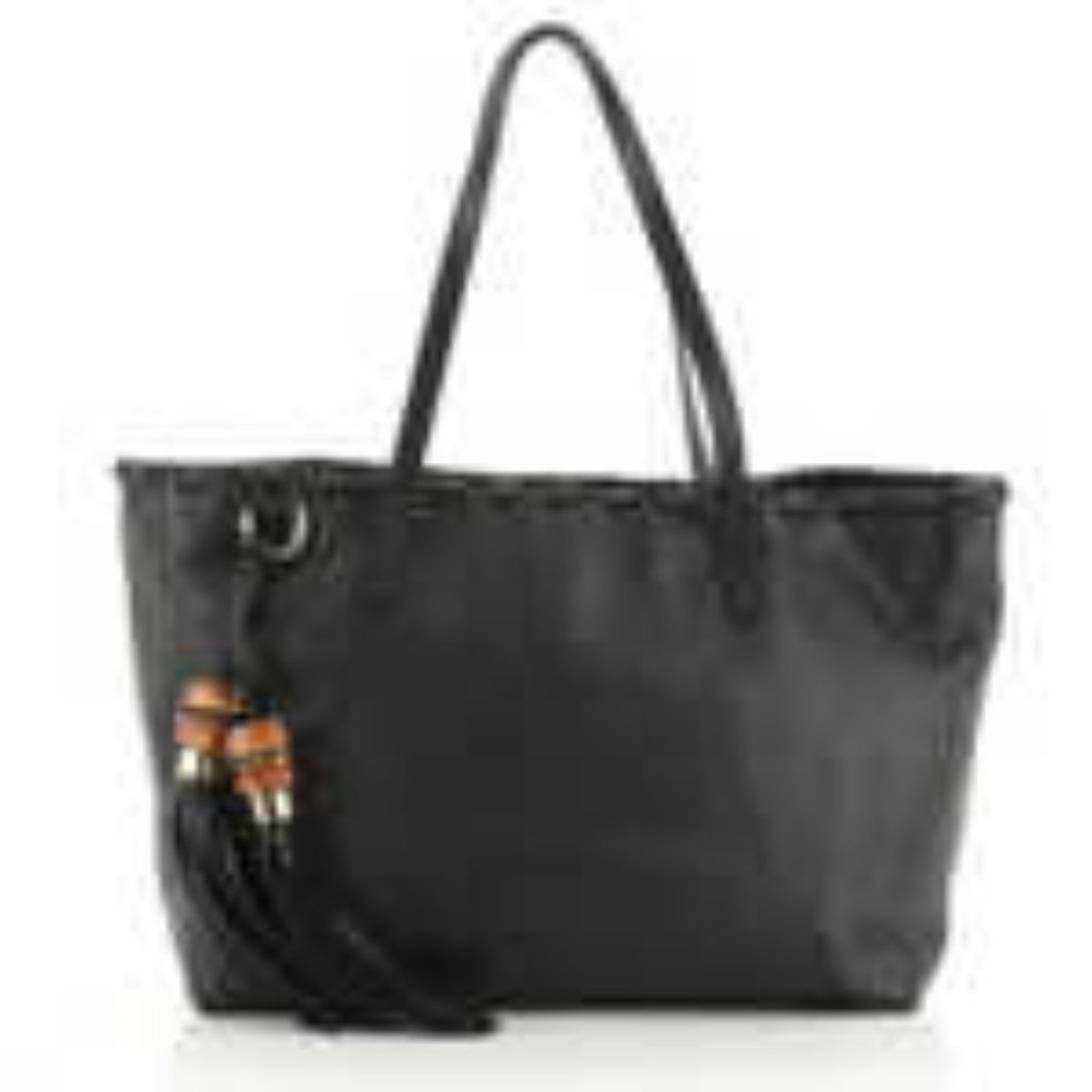Gucci Bamboo Tassel Tote Leather Large--Authentic Vintage—SHIPS FREE THIS WEEK